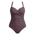 thumbnail image 5 of XIAOCHA Oversize One Piece Swimsuit For Women Halter Neck Twist Front Bathing Suit Tummy Control Elegant Pool Swimsuits, 5 of 5