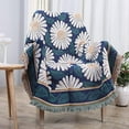 thumbnail image 7 of Bailu Sofa Throw Cotton Thread Knitted Throw with Tassels Geometric Bohemian Sofa Cover Bed Blanket Home Decor (Color: 03, Size: 90x180cm 1 piece), 7 of 7