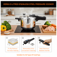 thumbnail image 2 of Verka Stainless Steel Pressure Cooker, 5 Litres, Works on all Cooktops, Tri-Ply Bottom for Even Heating, 2 of 5