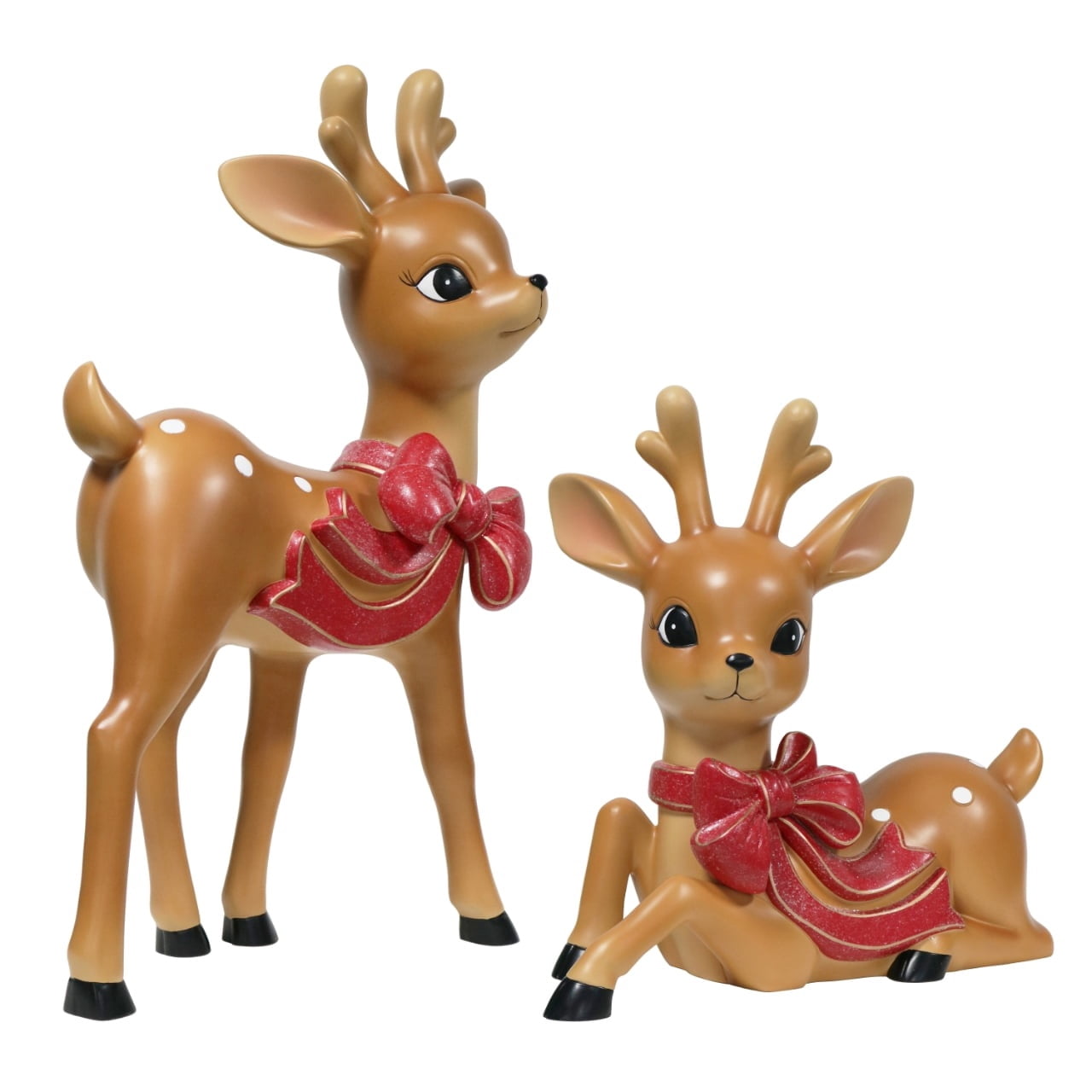 Blow Mold Vintage Deer Indoor/Outdoor Christmas Decoration, Multicolor, Set of 2, by Holiday Time