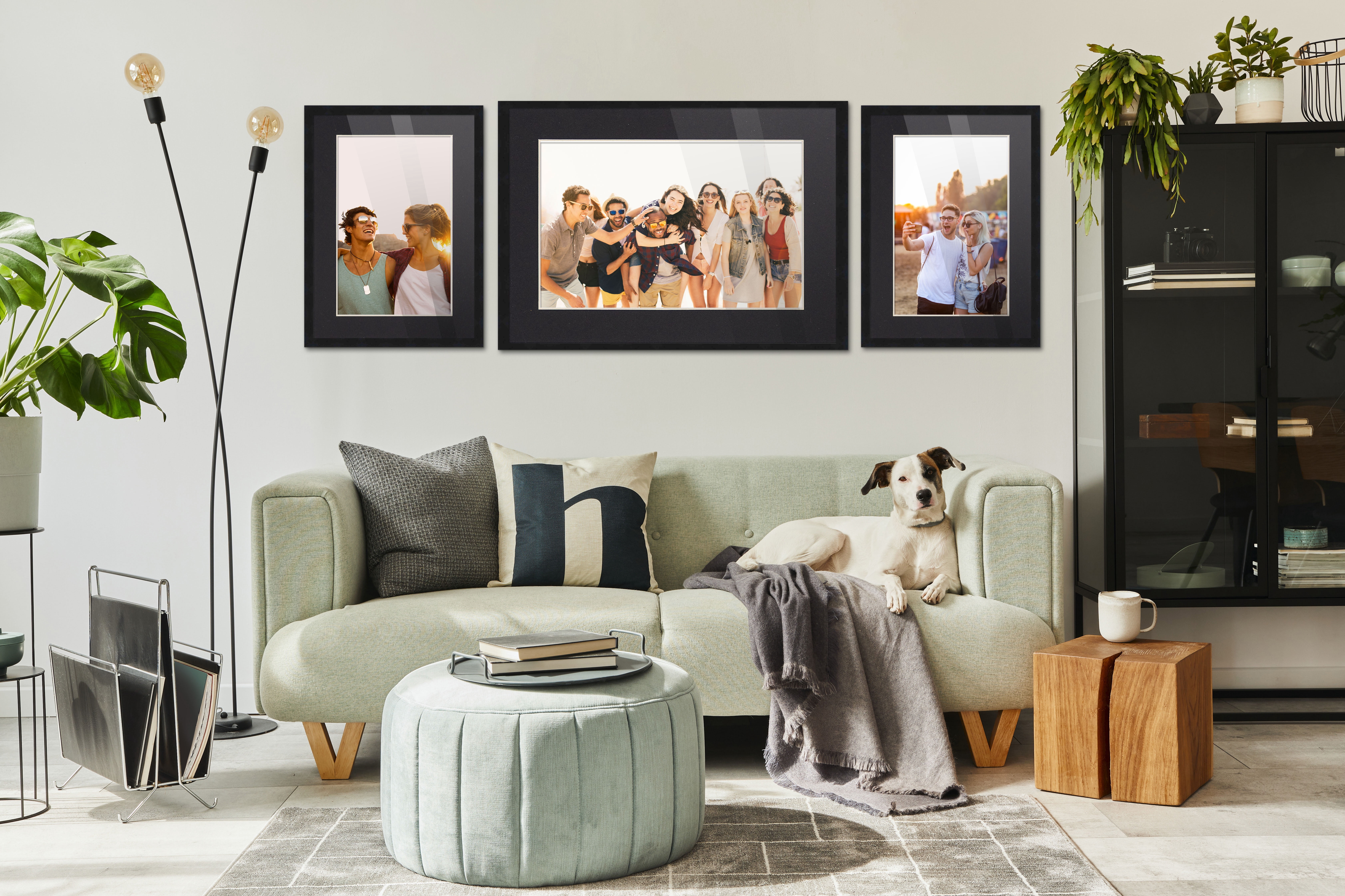13x24 Black Picture Frame with 10.5x21.5 Black Mat Opening for 11x22 Image, 0.75 Inch Border, UV