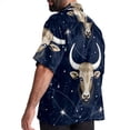 thumbnail image 3 of Taurus Constellation Men's Short Sleeve Casual Printed Button Down Beach Shirts Hawaiian Style Unisex Summer Shirt, 3 of 6