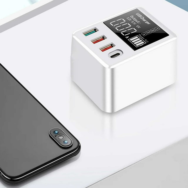 Multi-port Fast Charge 4-port USB Intelligent Identification Display Charger QC3.0/PD20W Fast Charge Travel Charger