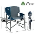 thumbnail image 5 of TIMBER RIDGE Folding Camping Chair, Portable Lightweight Aluminum Directors Chair with Side Table and Side Pocket for Outdoor, Lawn, Blue, 5 of 8