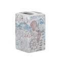 thumbnail image 6 of Mainstays 17-Piece Coastal Polyester/Ceramic Shower Curtain & Shower Curtain & Bathroom Accessory Set, White and Pink, 6 of 7
