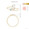 thumbnail image 4 of ANGARA Natural Capital "S" Diamond Initial Ring with Bezel-Set Aquamarine in 14K Yellow Gold for Women (Size-2.5mm) | March Birthstone, Anniversary, Jewelry Gift for Women | Natural Aquamarine Ring, 4 of 9