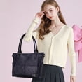 thumbnail image 3 of KL928 Tote Bag for Women Multi Pockets Leather Purse Large Handbags with Adjustable Straps, 3 of 7