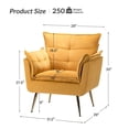 thumbnail image 4 of Classic Accent Chair Tufted Cushion Velvet Armchair Home Living Room Adult Mustard, 4 of 9