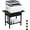 Black, variant on Large 22" x 15" Under Desk Printer Stand, 2-Tier Rolling Cart with Storage Fabric Drawer and Wheels, for Home Office 3D Printer Scanner