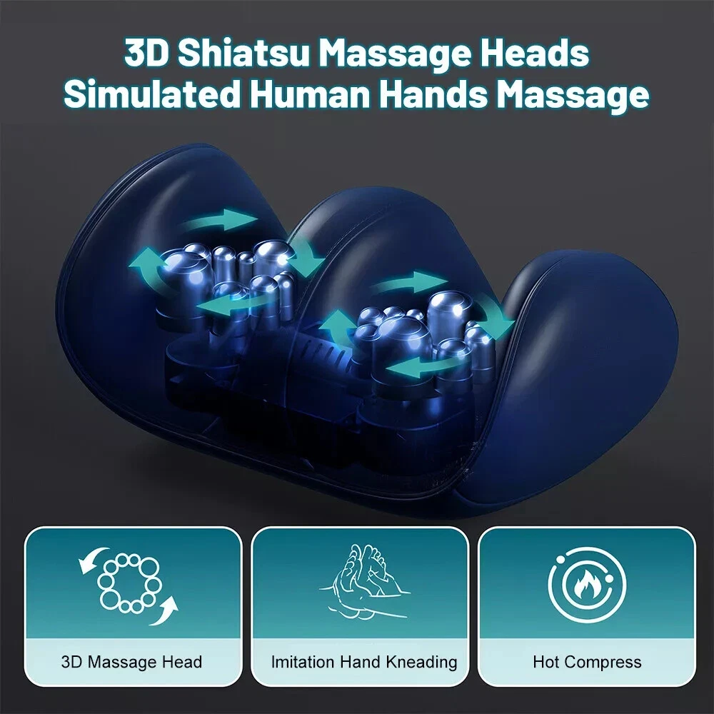 XEENSO Electric Deep Tissue Foot and Calf Massager with Heat for Foot And Calf Massage, Blue