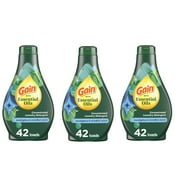 Gain with Essential Oils Liquid Laundry Detergent, The Zen Scent, Eucalyptus & Mindful Mint 42 oz Pack of 3