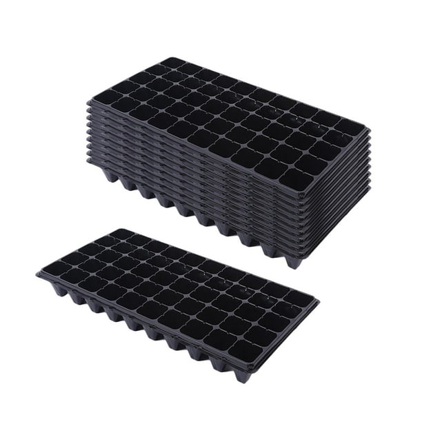 10 Pieces Seedling Trays Growing Trays with Drain Holes, Reusable