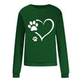 thumbnail image 4 of Fartey Valentine's Day Sweatshirt for Women on Clearance Fashion Cute Love Heart Print Crew Neck Pullover Tops Casual Loose Valentines Day Long Sleeve Sweatshirts 2025Green, 4 of 4