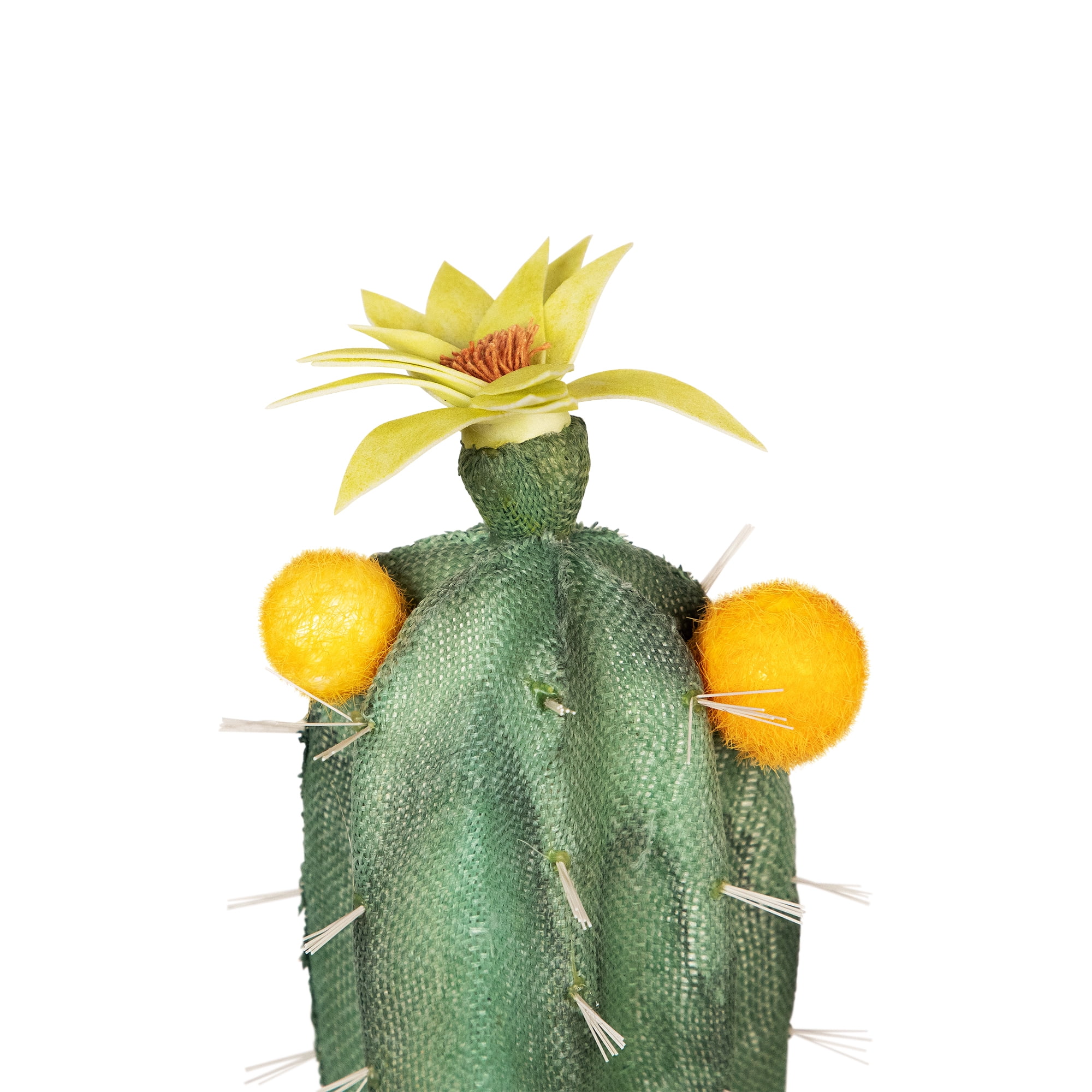 Northlight 12" Flowering Cactus Artificial Potted Plant - Green/Brown