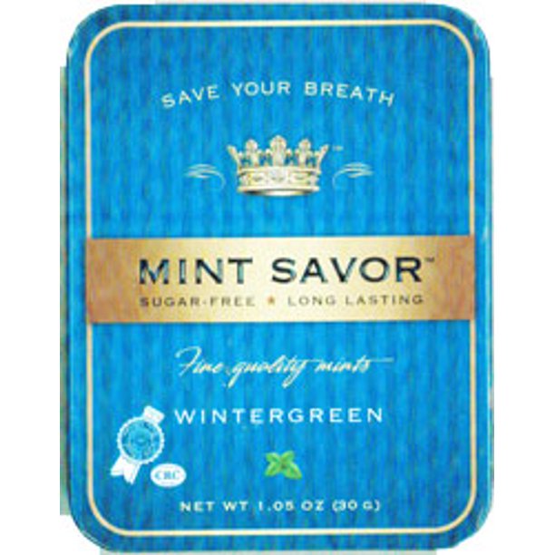 Mint Savor Kosher Sugar Free Long Lasting Wintergreen Mints 30 Mints