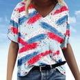 thumbnail image 2 of IROINNID 4th of July T-Shirt For Women Fashion Casual Summer Tops V-Neck July 4th Women Tops USA July 4th, 2 of 5