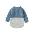 thumbnail image 2 of Cenuakty Baby Boys Winter Sweater Rompers Long Sleeve Contrast Color Button Knit Playsuit, 2 of 9