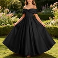 thumbnail image 6 of ATOGUTA Teen Girl Birthday Dresses Strapless Satin Homecoming School Dance Wedding Birthday Party Graduation Pageant Bridesmaid Black, Size 5T-14, 6 of 7