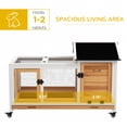 thumbnail image 4 of PawHut Rabbit Hutch with Wheels, Ramp, Run, Tray, Yellow, 4 of 10