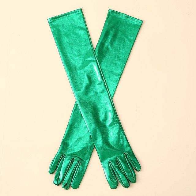 Guantes largos elásticos sexys para mujer, de charol, a la moda, para noche, ópera, fiesta, disfraces, guantes