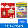 [$15 Savings] Similac Pro-Sensitive Value-Size Infant Formula and Huggies Little Snugglers Size 2 Diapers with Free $15 Walmart eGift Card