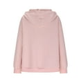 thumbnail image 4 of YUGYXL Zip Up Cardigan Sweater for Women Cable Knit Hoodie Long Sleeve Jacket Oversized Outwear Drawstring Sweatshirts A Pink M, 4 of 5