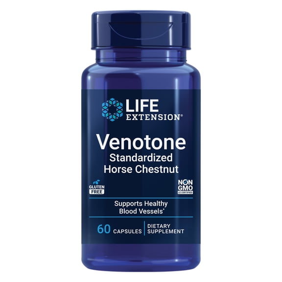 Life Extension Venotone – Standardized Horse Chestnut – Promotes Healthy Fluid Balance – Gluten-Free, Non-GMO – 60 Capsules