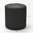 thumbnail image 6 of Modern Round Boucle Upholstered Ottoman with Soft Padded Seat, Multi-Functional Sofa Footrest, Side Table, Extra Seating for Living Room, Bedroom, Entryway (Black, 18" D x 18" W x 18.3" H), 6 of 9