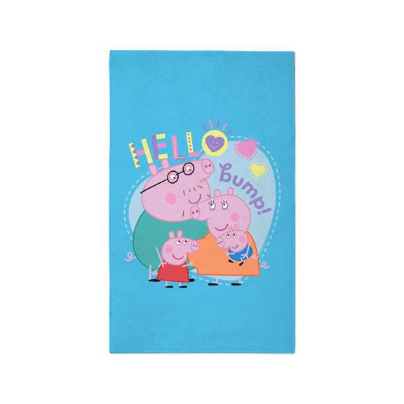 CafePress - Peppa Pig: Hello Bump! - 3'x5' Decorative Area Rug, Fabric Throw Rug