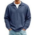 thumbnail image 3 of Vetsdori Long Sleeve Shirts for Men Comfy Waffle Pullover Winter Outdoor Solid Color Casual Travel Mens Tshirts, 3 of 6