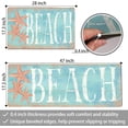 thumbnail image 2 of Beach Theme Coastal Kitchen Mats Rugs Set of 2 Anti Fatigue Kitchen Mats for Floor Cushioned Memory Foam Waterproof Non Slip Kitchen Rugs Comfort Standing Padded Mat for Sink Laundry, Teal, 2 of 6