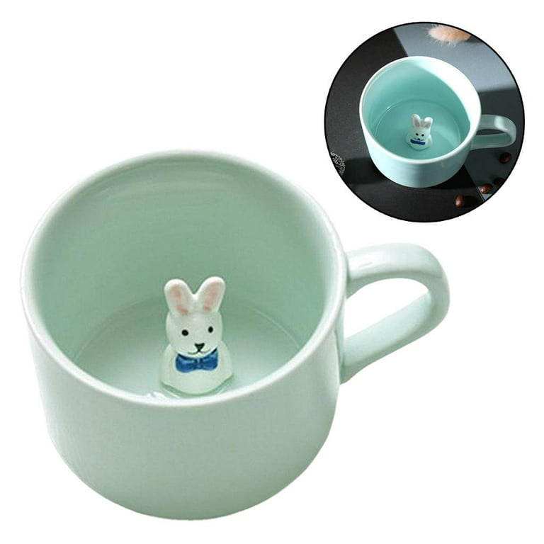 Avastro Creative Ceramic Cup with Bow Lid Cute Cartoon Rabbit Water Cup  Milk Cup Couple Coffee Cup Home Christmas Gift Fall Kawaii (Pack of 2)  Ceramic Coffee Mug Price in India 