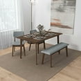 thumbnail image 4 of Nmkwnr Fabric Upholstered Wood Frame Dining Bench for Living Room, Dining Room, 4 of 5