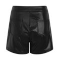 thumbnail image 6 of vigerkar Black Leather Shorts High Waist Sexy Legging Shorts Womens Casual Leather Shorts Black, XL, 6 of 8