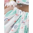 thumbnail image 6 of Musuos Baby Girls Rompers Dress Rabbit Print Short Sleeve Boat Neck Ruched Skirt Hem Infant Bodysuits Easter Clothes with Headband, 6 of 10