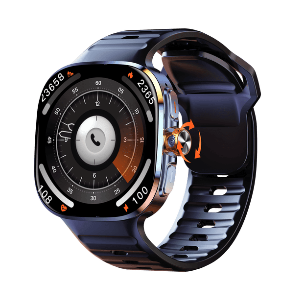 E EYAFA New Dual Bluetooth Android System Smart Watch M99 with 2.16 inch AMOLED Screen 3GB RAM and 32GB ROM-Black