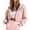 Pink, variant on Jaunzuar Zip Up Hoodie Women Long Sleeve Solid Color Drawstring Sweatshirt Loose Casual Cropped Sweatshirts L