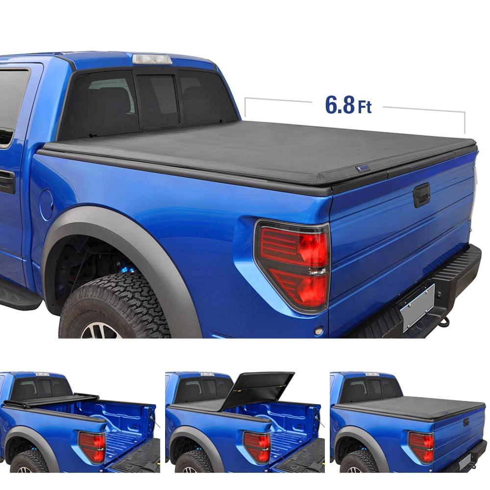 Tyger Auto T3 Tri Fold Truck Bed Tonneau Cover Tg Bc3f1124 Works With 2017 2019 Ford F 250 F 350 F 450 Super Duty Styleside 6 8 Bed Walmart Com Walmart Com