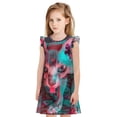 thumbnail image 1 of Fotbe Psychedelic Hairless Cat Vestido de Dormir para Niñas de 3 a 10 Años, Mangas Cortas, Estilo Princesa, Pijama Camisón con Mangas Voladas-Small, 1 of 6