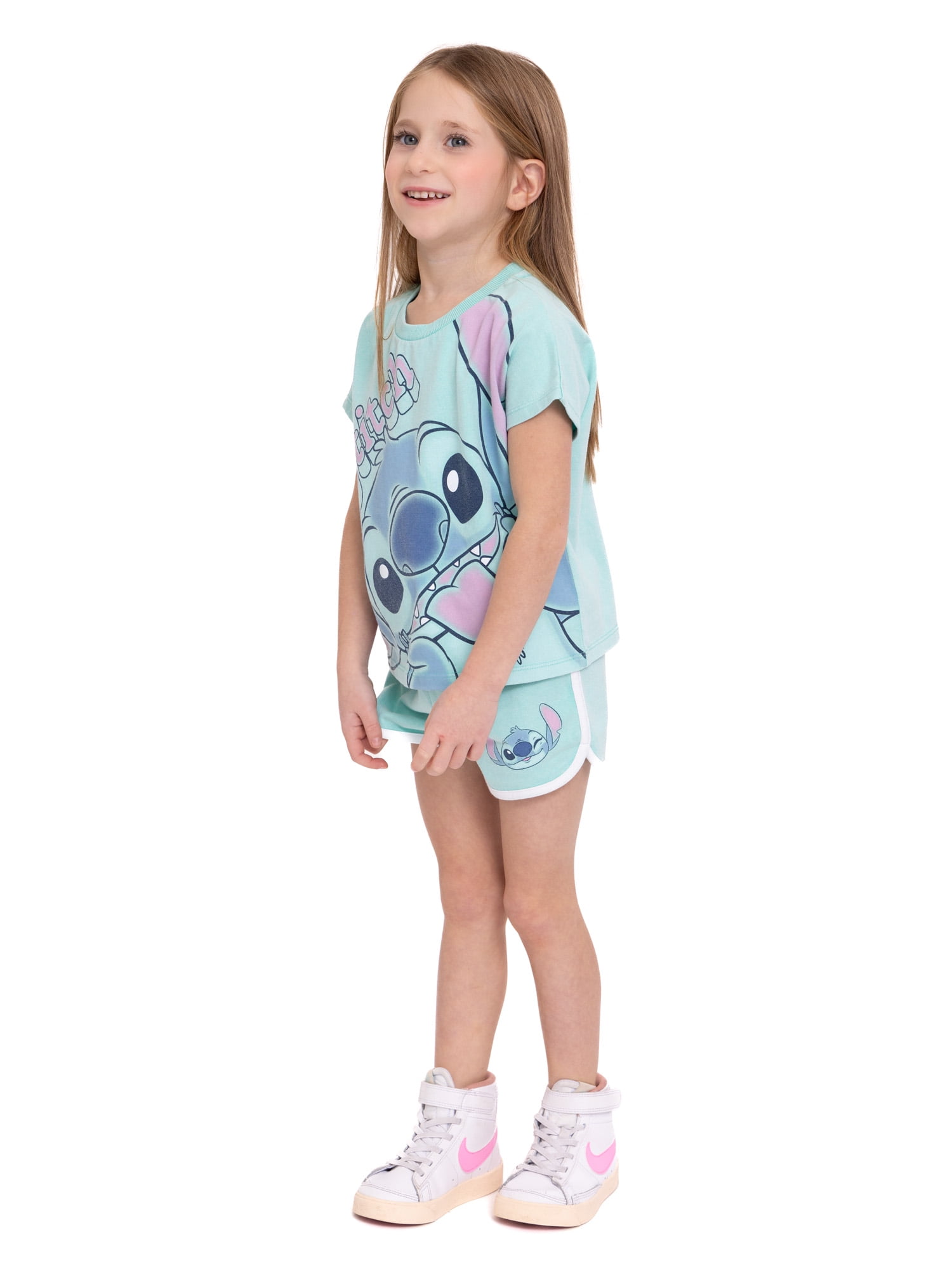 Disney Toddler Girls Stitch T-Shirt and Shorts Set, 2-Piece, Sizes 2T-5T