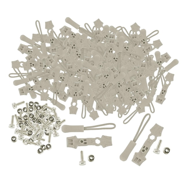 Zentra 200 Pieces Zipper Repair Kit Removable Multifunctional for Tent Purse Size 8 Gray