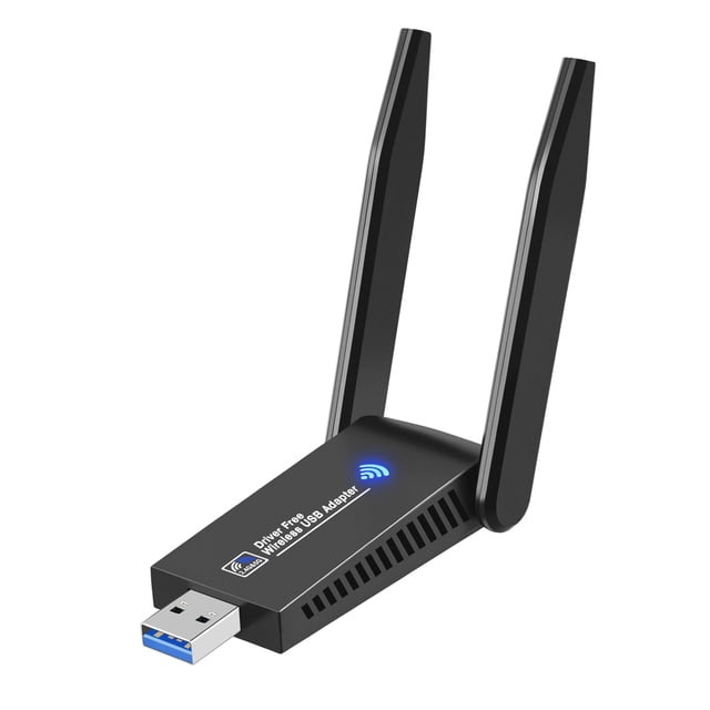 Adaptador USB WLAN para PC, 1300 Mbps, USB 3.0, WLAN, 2,4 GHz/5 GHz, USB Stick con banda dual de 5 dBi, alta ganancia para PC, ordenador de sobremesa, tableta o portátil, compatible con