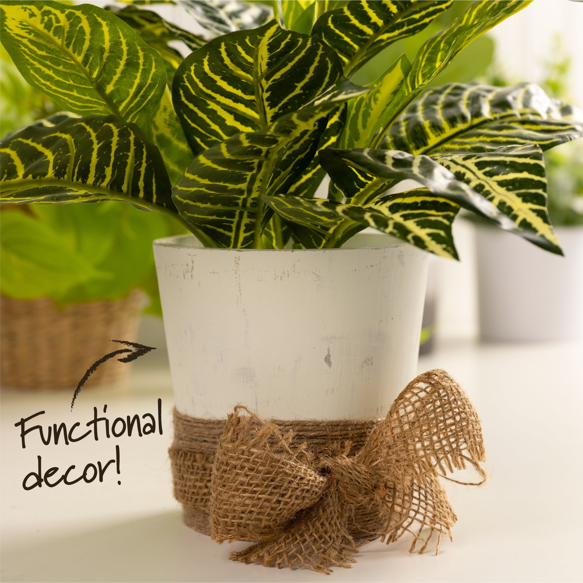(2 pack) Plaid Unpainted Wood Round Planter, 5" x 5" x 5"