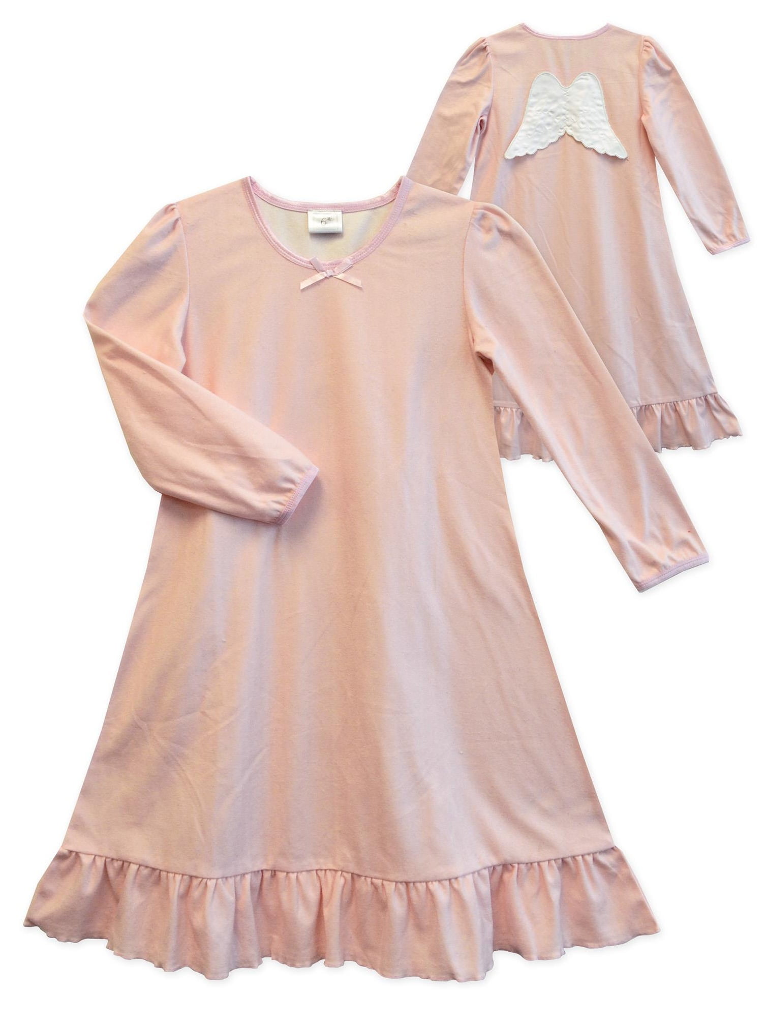 Saras Prints - Sara's Prints Girls' Puffed Sleeve Nightgown, Pink, Size