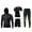 03#Black, variant on Men's Gym Running Fitness Suit Compression Long Pants Tee Shirt Top Long Sleeve Jacket Set 4 PCS - Workout Outfit Set