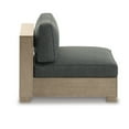 thumbnail image 3 of BenJara Mayo Outdoor Modular Armless Chair, Dark Gray Nuvella Fabric, Brown, 3 of 5