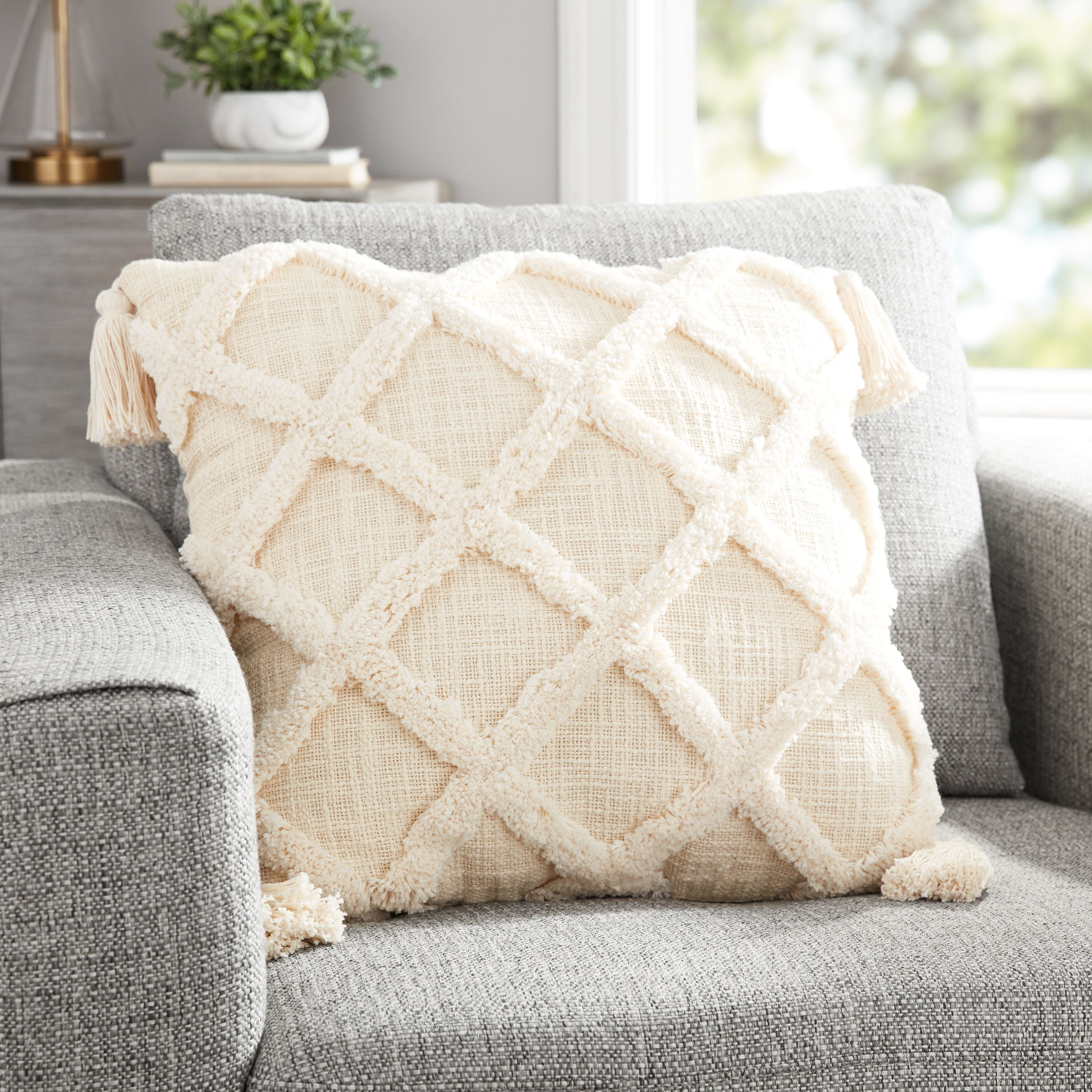 Pink Grey Dogflower Pillow, lumbar – Collyer's Mansion