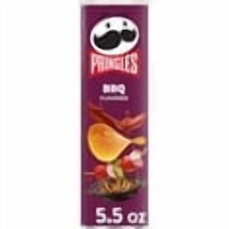 Pringles BBQ Potato Crisps Chips, Lunch Snacks, 5.5 oz Canister