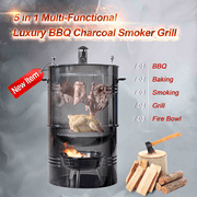 Hakka 14-Inch Multi-Function Barbecue and Charcoal Smoker Grill