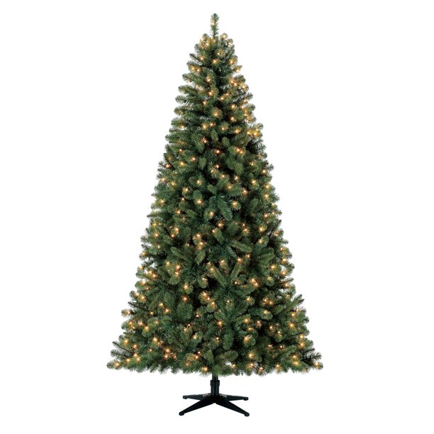 Holiday Time Pre-Lit 7.5' Kennedy Fir Artificial Christmas Tree, Clear- Lights - Walmart.com